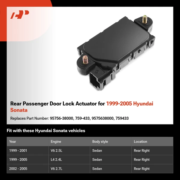 Rear Passenger Door Lock Actuator for 1999-2005 Hyundai Sonata