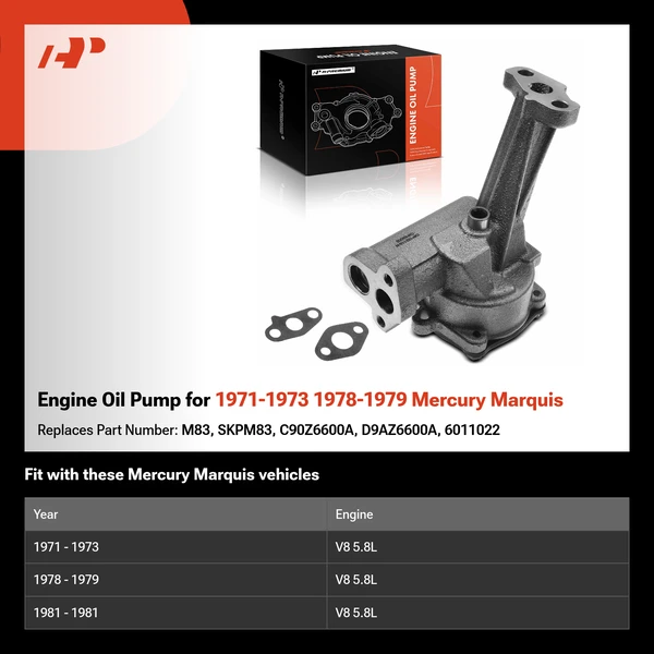 Engine Oil Pump for 1971-1973 1978-1979 Mercury Marquis