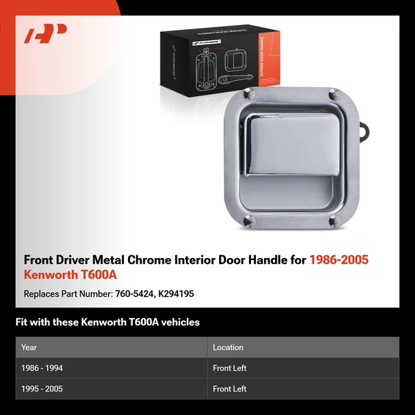 Front Driver Metal Chrome Interior Door Handle for 1986-2005 Kenworth T600A