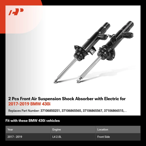 2 Pcs Front Air Suspension Shock Absorber with Electric for 2017-2019 BMW 430i