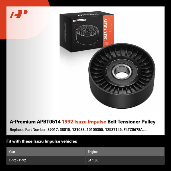 A-Premium APBT0514 1992 Isuzu Impulse Belt Tensioner Pulley