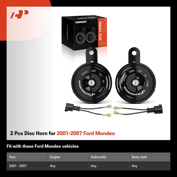 2 Pcs Disc Horn for 2001-2007 Ford Mondeo