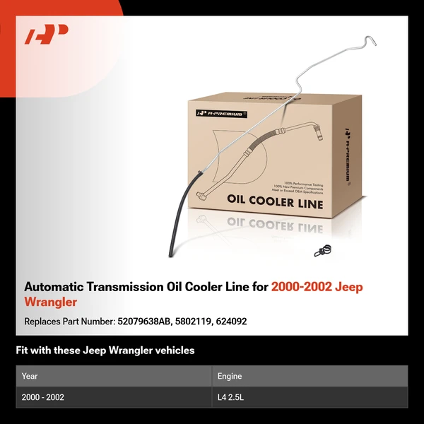 Automatic Transmission Oil Cooler Line for 2000-2002 Jeep Wrangler