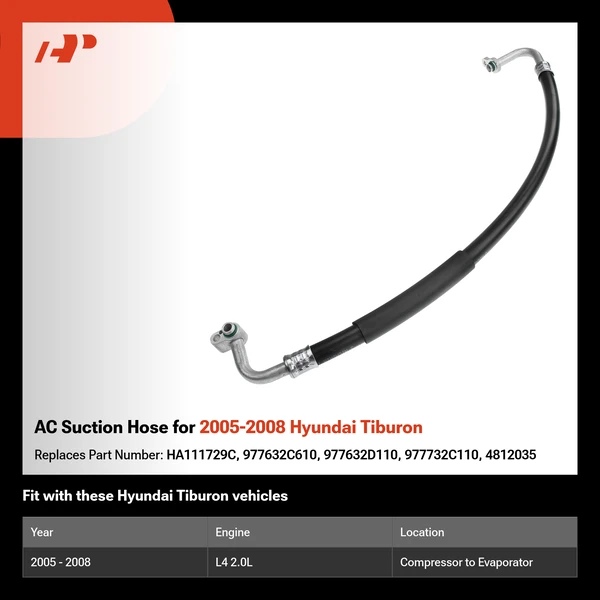 AC Suction Hose for 2005-2008 Hyundai Tiburon