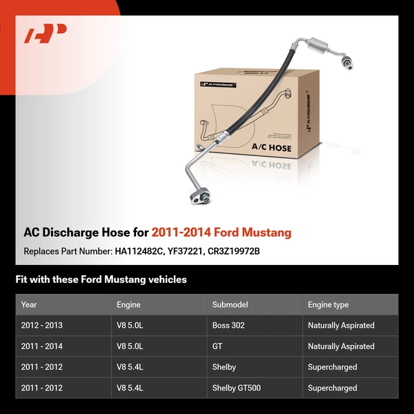 AC Discharge Hose for 2011-2014 Ford Mustang