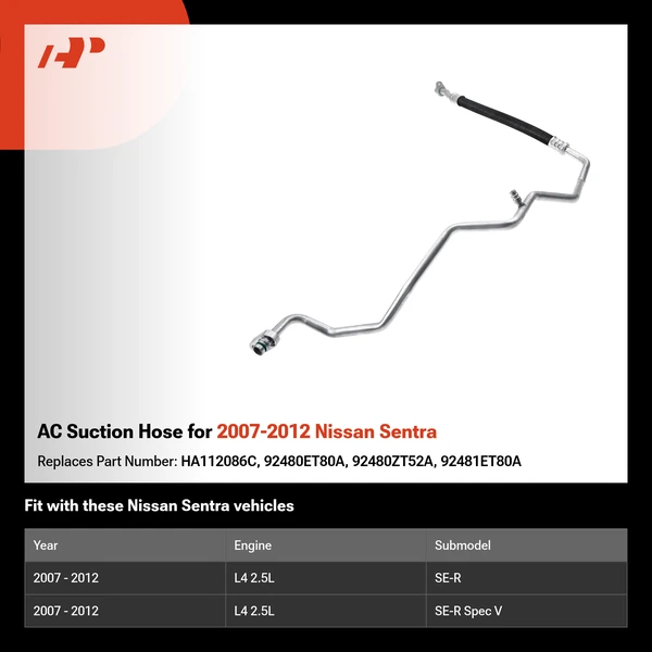 AC Suction Hose for 2007-2012 Nissan Sentra