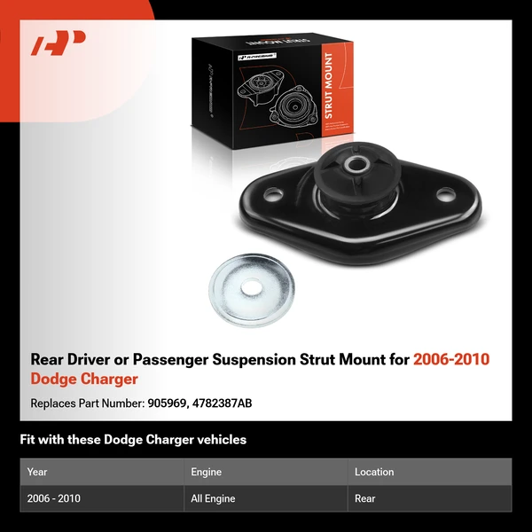 Rear Driver or Passenger Suspension Strut Mount for 2006-2010 Dodge Charger