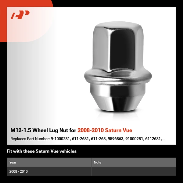 M12-1.5 Wheel Lug Nut for 2008-2010 Saturn Vue