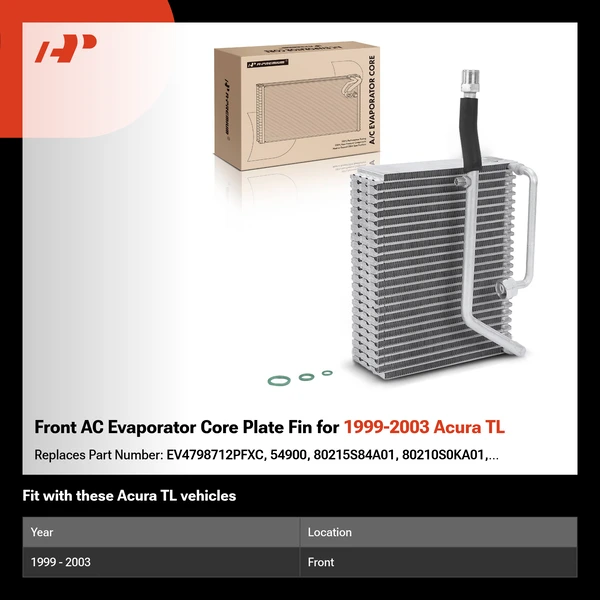 Front AC Evaporator Core Plate Fin for 1999-2003 Acura TL