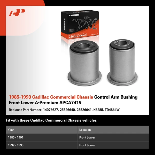 1985-1993 Cadillac Commercial Chassis Control Arm Bushing Front Lower A-Premium APCA7419