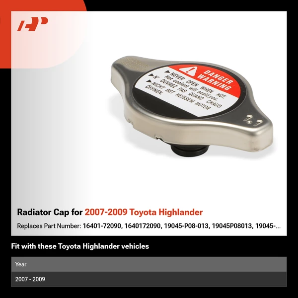 Radiator Cap for 2007-2009 Toyota Highlander