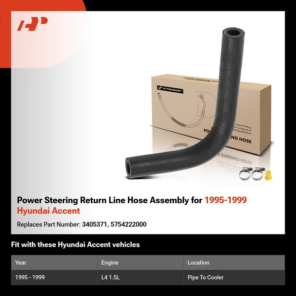 Power Steering Return Line Hose Assembly for 1995-1999 Hyundai Accent
