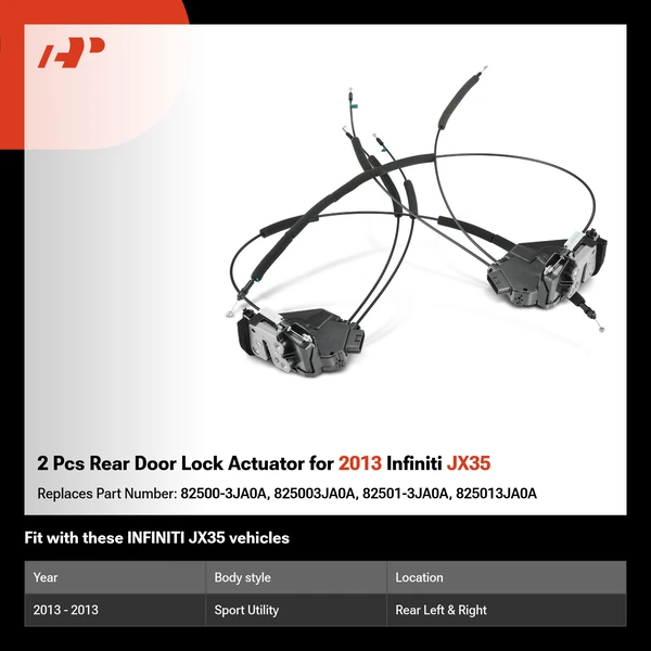 2 Pcs Rear Door Lock Actuator for 2013 Infiniti JX35