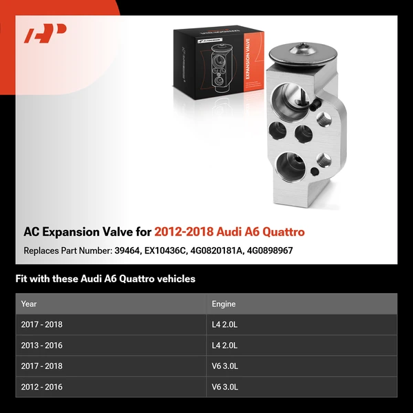 AC Expansion Valve for 2012-2018 Audi A6 Quattro