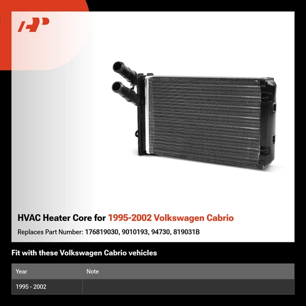 HVAC Heater Core for 1995-2002 Volkswagen Cabrio