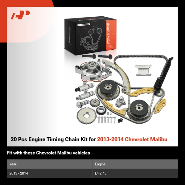 20 Pcs Engine Timing Chain Kit for 2013-2014 Chevrolet Malibu