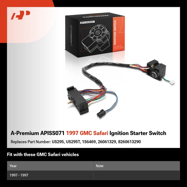 A-Premium APISS071 1997 GMC Safari Ignition Starter Switch