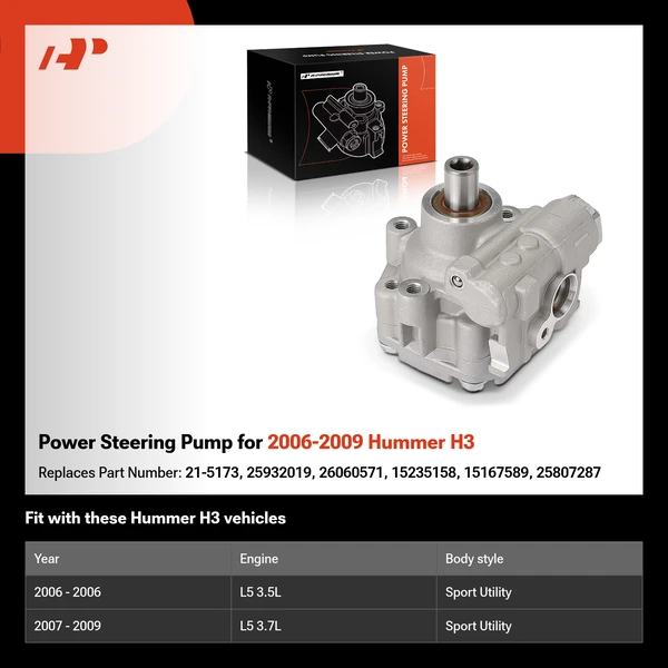Power Steering Pump for 2006-2009 Hummer H3