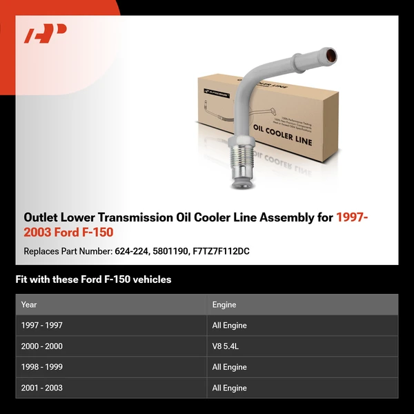 Outlet Lower Transmission Oil Cooler Line Assembly for 1997-2003 Ford F-150