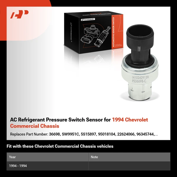 AC Refrigerant Pressure Switch Sensor for 1994 Chevrolet Commercial Chassis