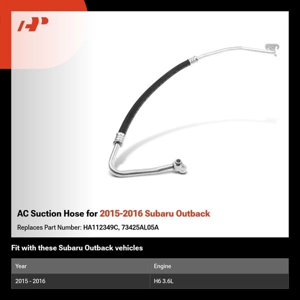 AC Suction Hose for 2015-2016 Subaru Outback