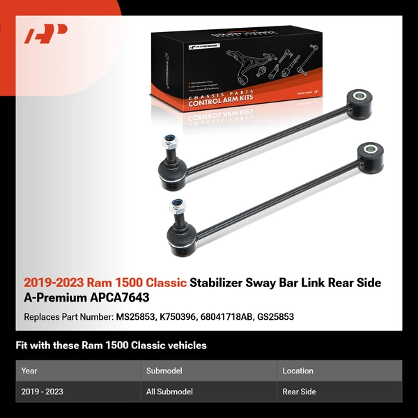 2019-2023 Ram 1500 Classic Stabilizer Sway Bar Link Rear Side A-Premium APCA7643