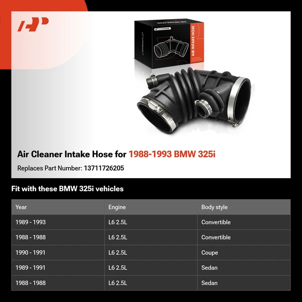 Air Cleaner Intake Hose for 1988-1993 BMW 325i
