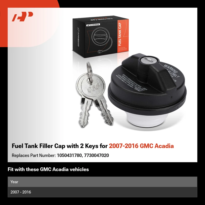 Fuel Tank Filler Cap with 2 Keys for 2007-2016 GMC Acadia