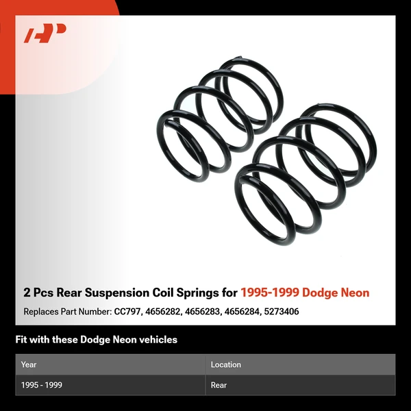 2 Pcs Rear Suspension Coil Springs for 1995-1999 Dodge Neon