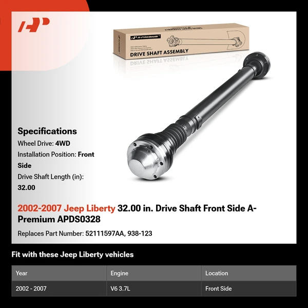 2002-2007 Jeep Liberty 32.00 in. Drive Shaft Front Side A-Premium APDS0328