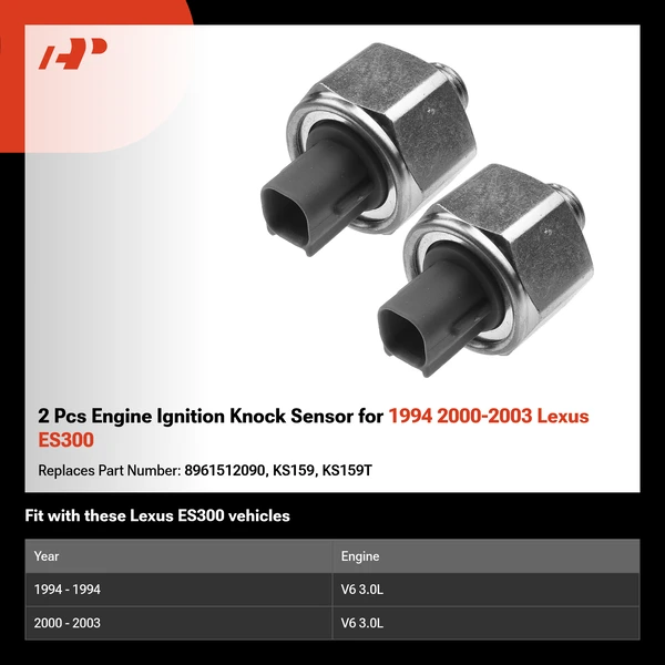 2 Pcs Engine Ignition Knock Sensor for 1994 2000-2003 Lexus ES300