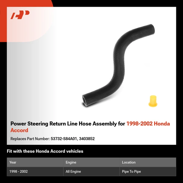 Power Steering Return Line Hose Assembly for 1998-2002 Honda Accord