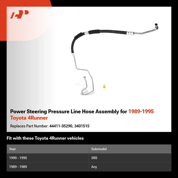Power Steering Pressure Line Hose Assembly for 1989-1995 Toyota 4Runner