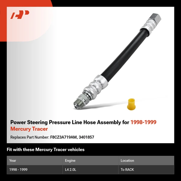 Power Steering Pressure Line Hose Assembly for 1998-1999 Mercury Tracer