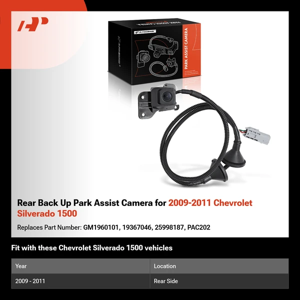 Rear Back Up Park Assist Camera for 2009-2011 Chevrolet Silverado 1500