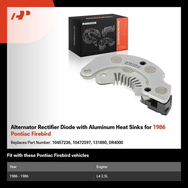 Alternator Rectifier Diode with Aluminum Heat Sinks for 1986 Pontiac Firebird