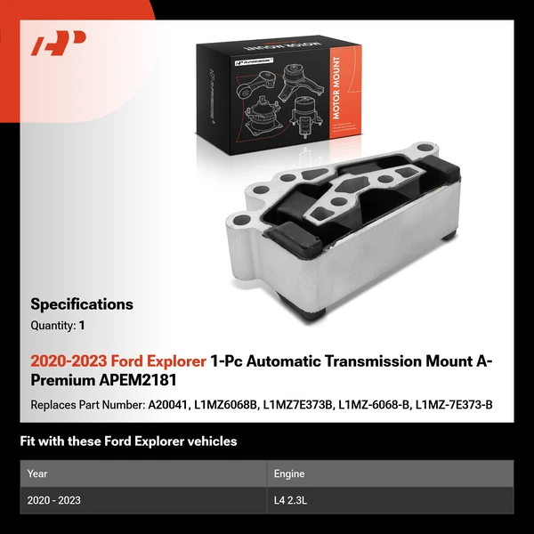 2020-2023 Ford Explorer 1-Pc Automatic Transmission Mount A-Premium APEM2181