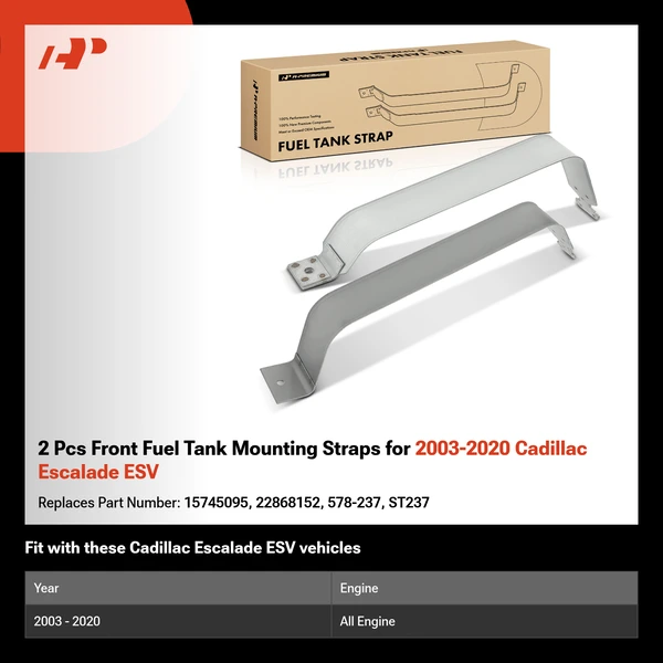 2 Pcs Front Fuel Tank Mounting Straps for 2003-2020 Cadillac Escalade ESV