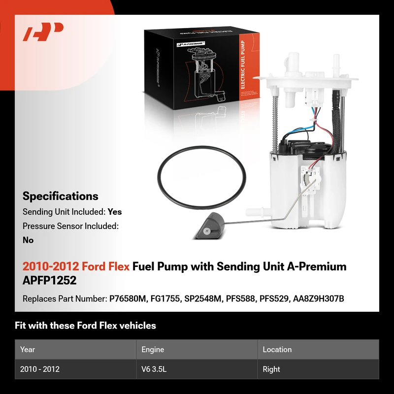 2010-2012 Ford Flex Fuel Pump with Sending Unit A-Premium APFP1252