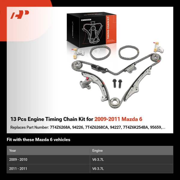 13 Pcs Engine Timing Chain Kit for 2009-2011 Mazda 6