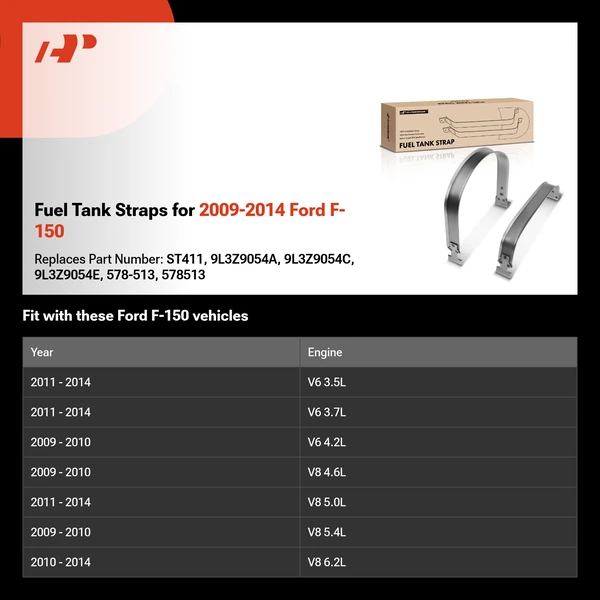 Fuel Tank Straps for 2009-2014 Ford F-150