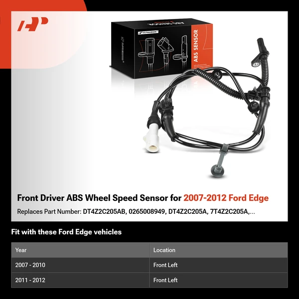 Front Driver ABS Wheel Speed Sensor for 2007-2012 Ford Edge
