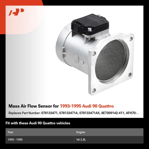 Mass Air Flow Sensor for 1993-1995 Audi 90 Quattro