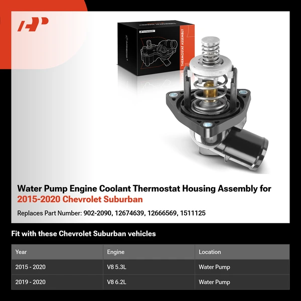 Water Pump Engine Coolant Thermostat Housing Assembly for 2015-2020 Chevrolet Suburban