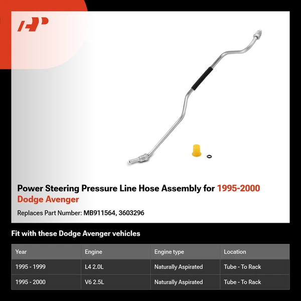 Power Steering Pressure Line Hose Assembly for 1995-2000 Dodge Avenger