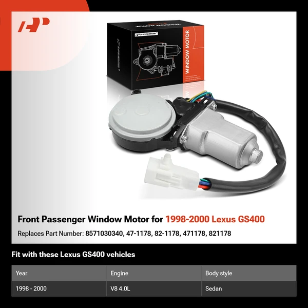 Front Passenger Window Motor for 1998-2000 Lexus GS400