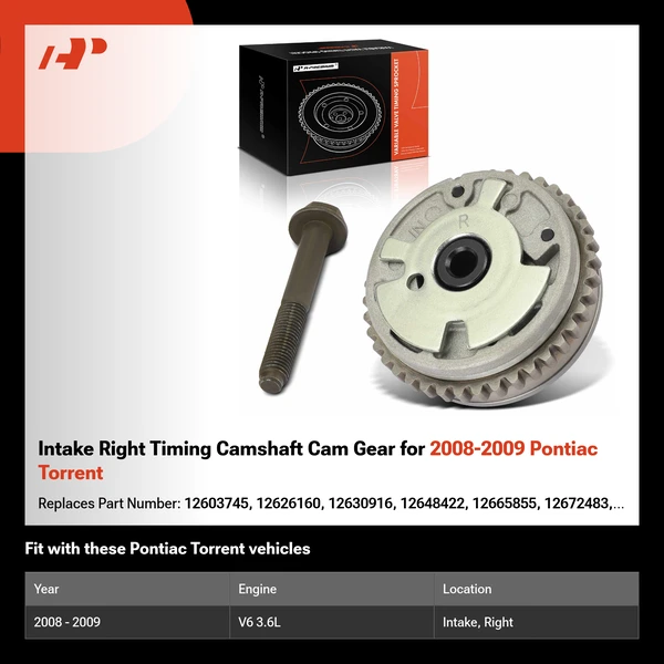Intake Right Timing Camshaft Cam Gear for 2008-2009 Pontiac Torrent
