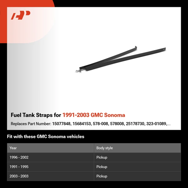 Fuel Tank Straps for 1991-2003 GMC Sonoma