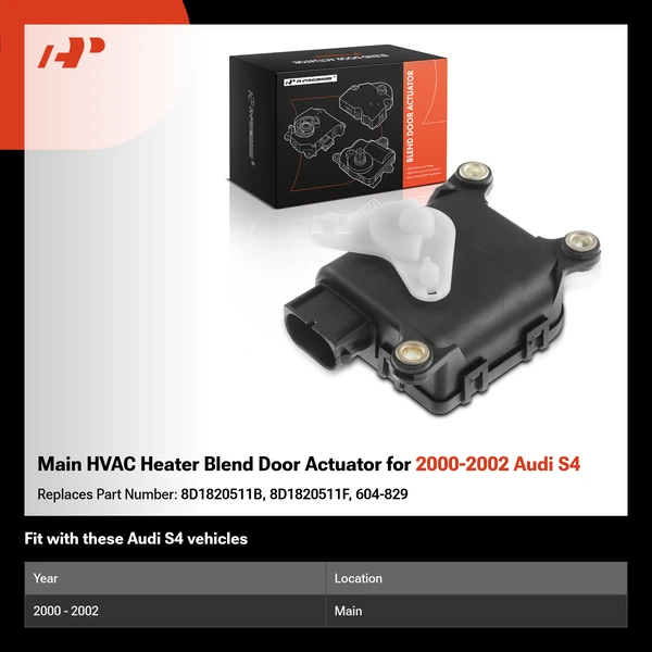 Main HVAC Heater Blend Door Actuator for 2000-2002 Audi S4
