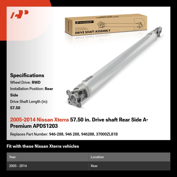 2005-2014 Nissan Xterra 57.50 in. Drive shaft Rear Side A-Premium APDS1203